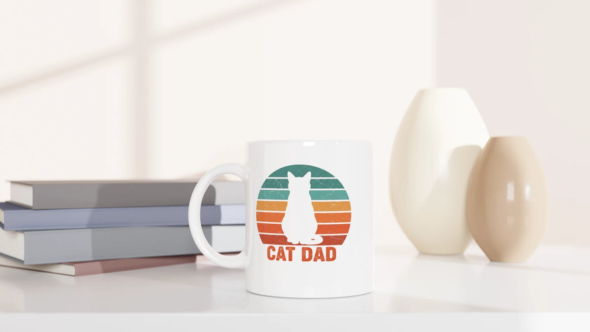 Tasse 325ml - Cat Dad Retro - Katze, Cat Guy