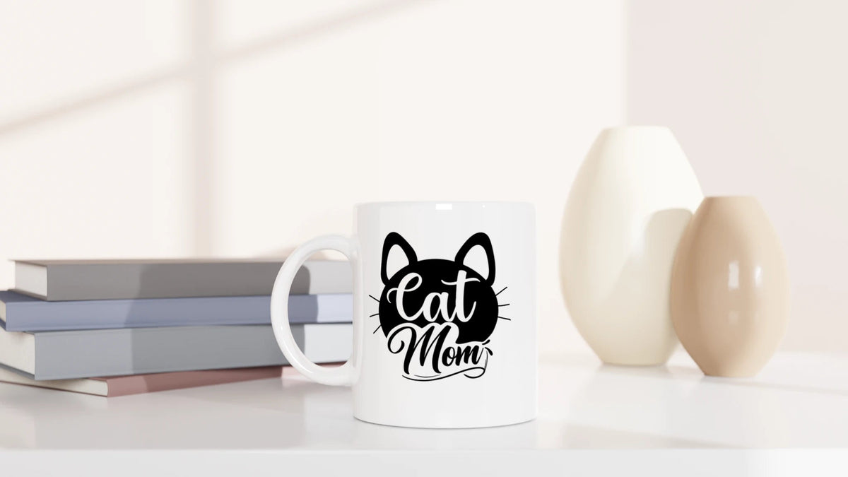Tasse 325ml - Cat Mom schnurr - Kaffee, Cat Lady