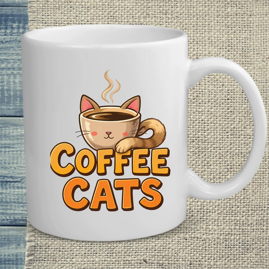 Tasse 325ml - Coffee Cats - Katze, Black Edition