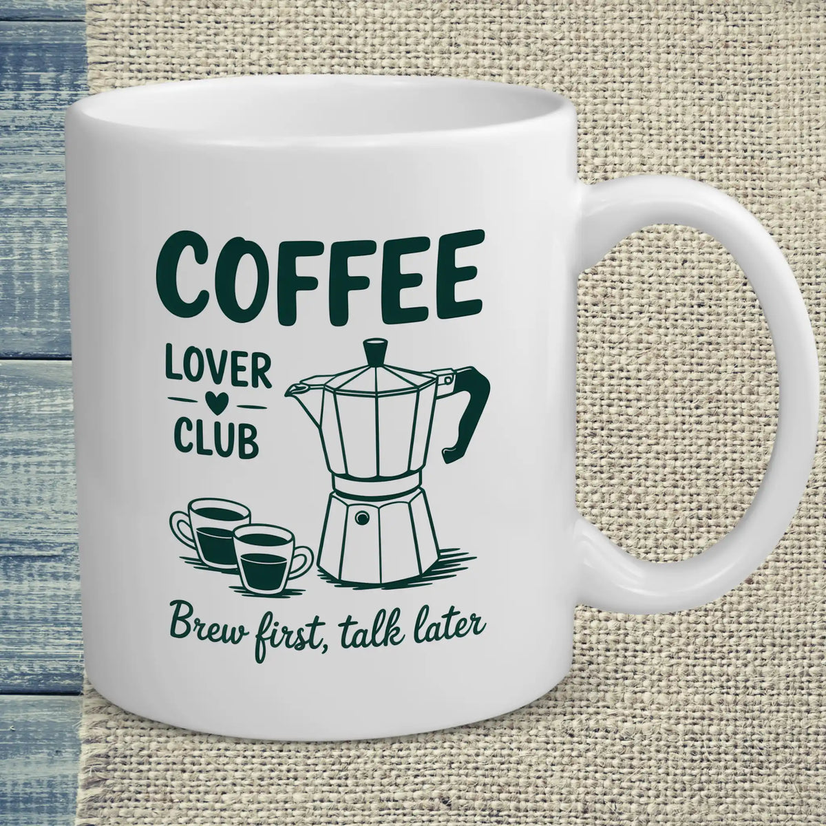 Tasse 325ml - Coffee Lover Club - Brew First Talk Later - Kaffee, Black Edition