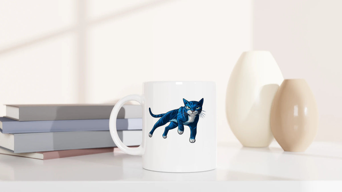 Tasse 325ml - Cool Blue Cat - Katze, Cat Guy