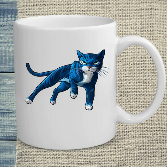 Tasse 325ml - Cool Blue Cat - Katze, Cat Guy