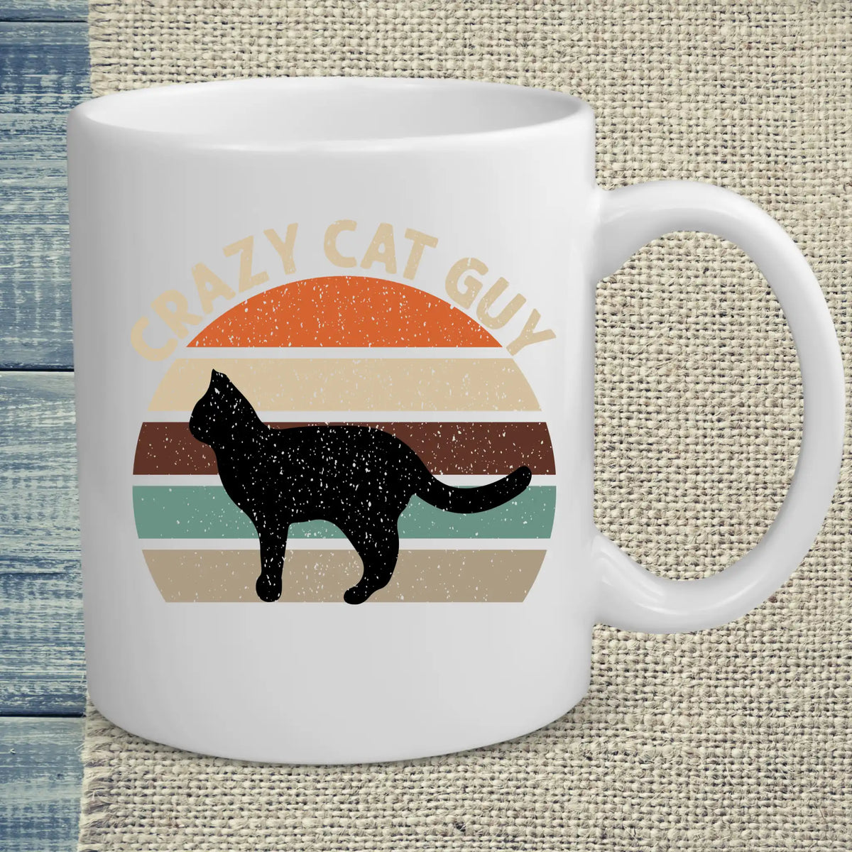 Tasse 325ml - Crazy Cat Guy - Retro - Katze, Cat Guy