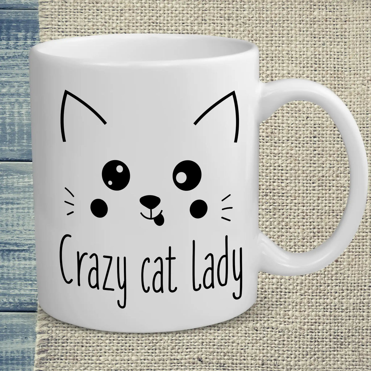 Tasse 325ml - Cute Crazy Cat Lady - Kaffee, Cat Lady, Black Edition