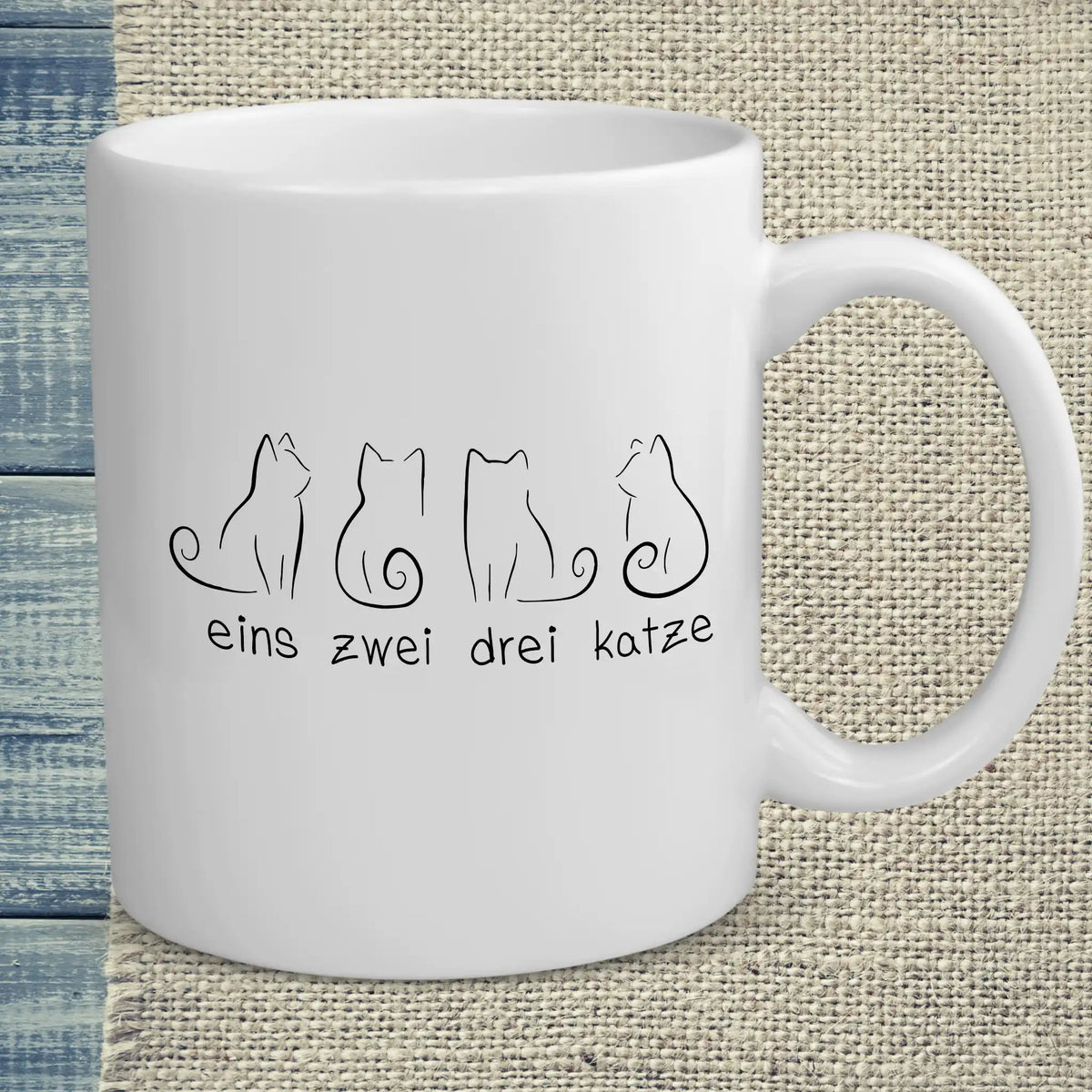 Tasse 325ml - Eins Zwei Drei Katze - Katze
