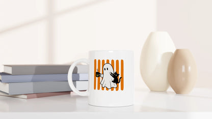 Tasse 325ml - Geist und Katze - Katze & Kaffee, Halloween