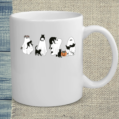 Tasse 325ml - Gespenster und Katzen - Katze, Halloween