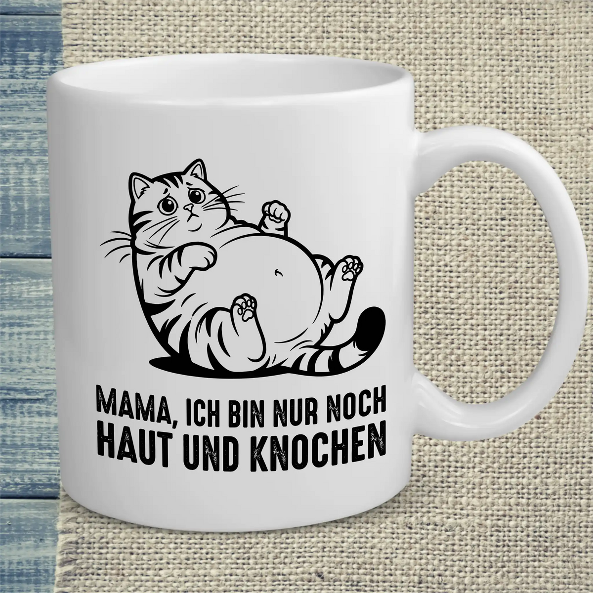 Tasse 325ml - Haut und Knochen - Katze