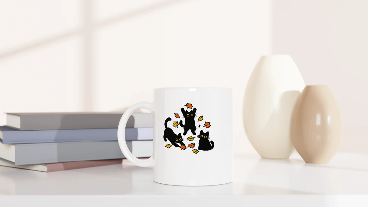 Tasse 325ml - Herbstlaub - Katze
