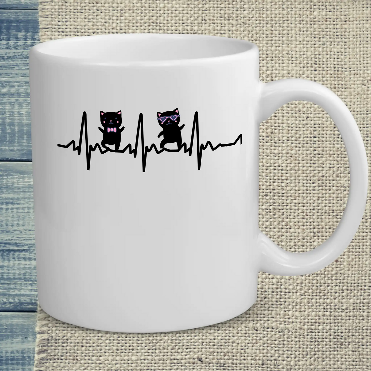 Tasse 325ml - Herr und Frau Katze Herzschlag - Katze