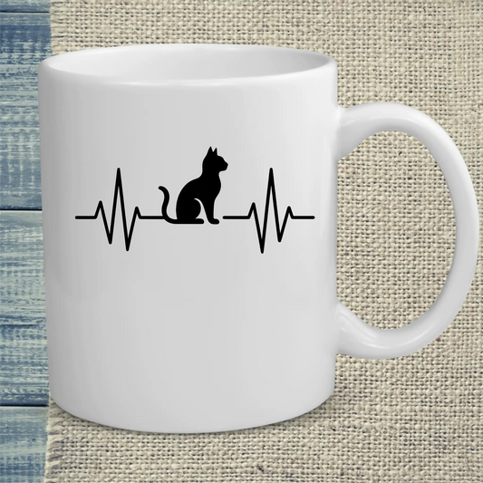 Tasse 325ml - Herzschlag für Katzen - Katze