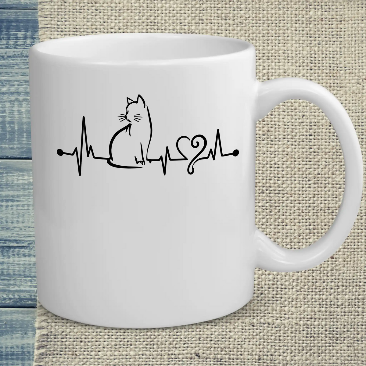 Tasse 325ml - Herzschlag - Katze