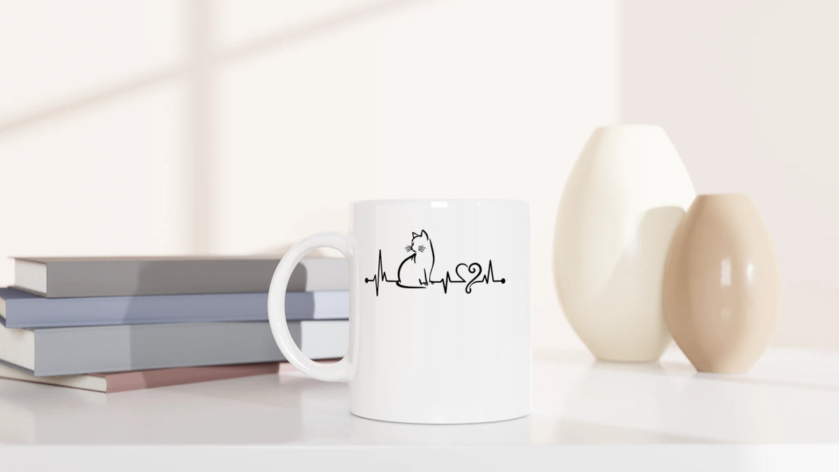 Tasse 325ml - Herzschlag - Katze