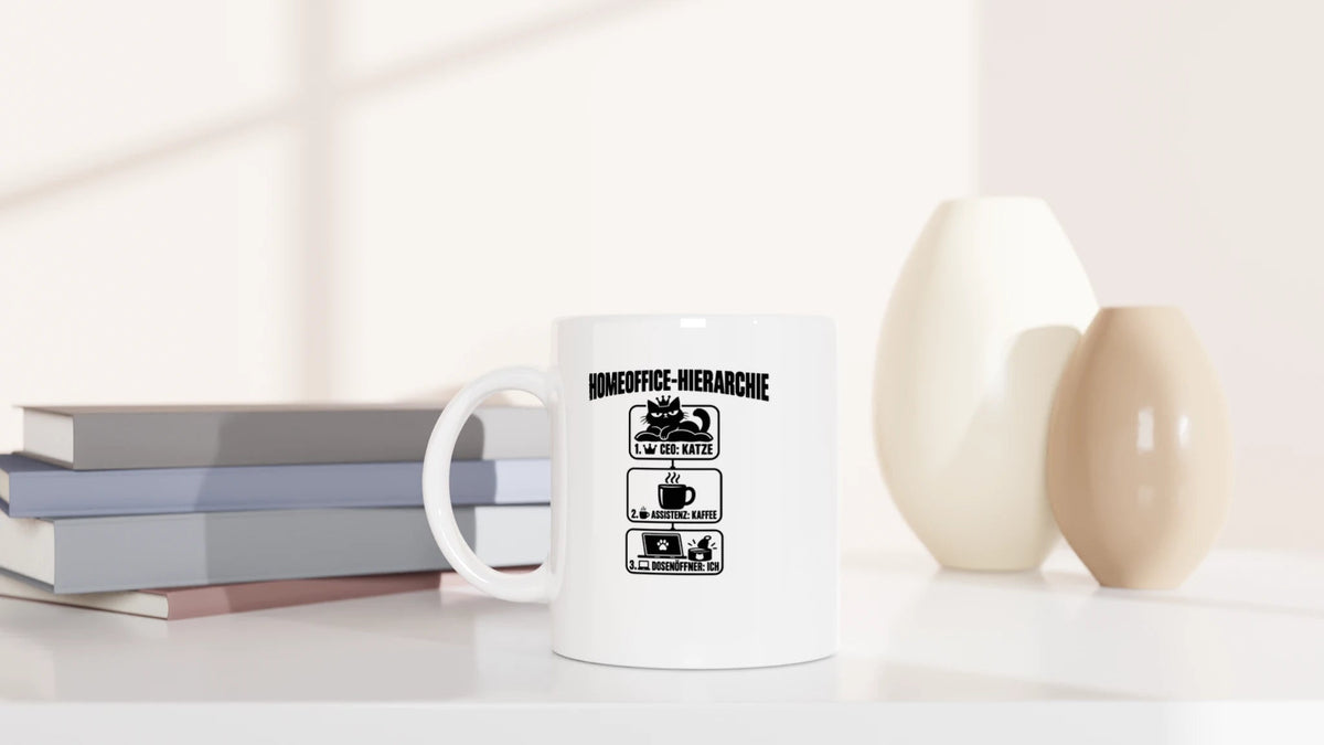 Tasse 325ml - Homeoffice-Hierarchie - Katze & Kaffee