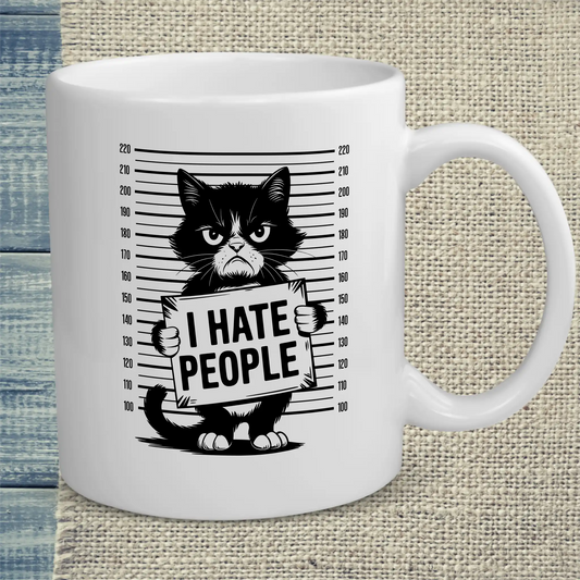 Tasse 325ml - I Hate People - Katze