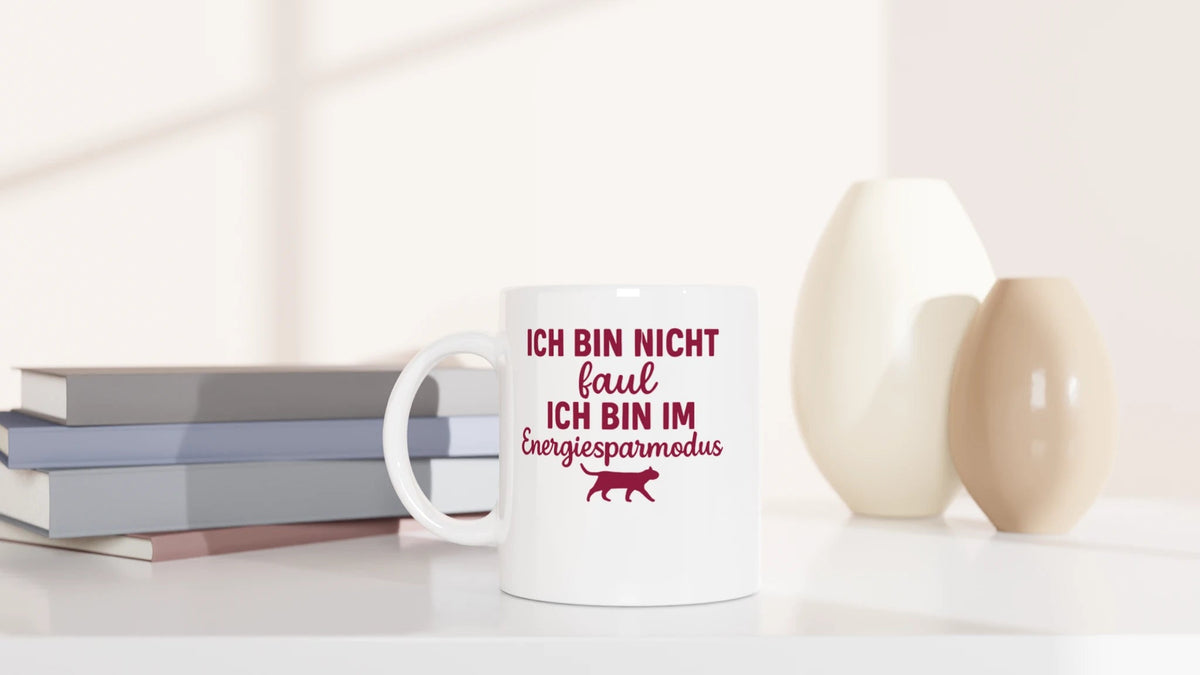 Tasse 325ml - Ich bin nicht faul. Ich bin im Energiesparmodus. - Katze