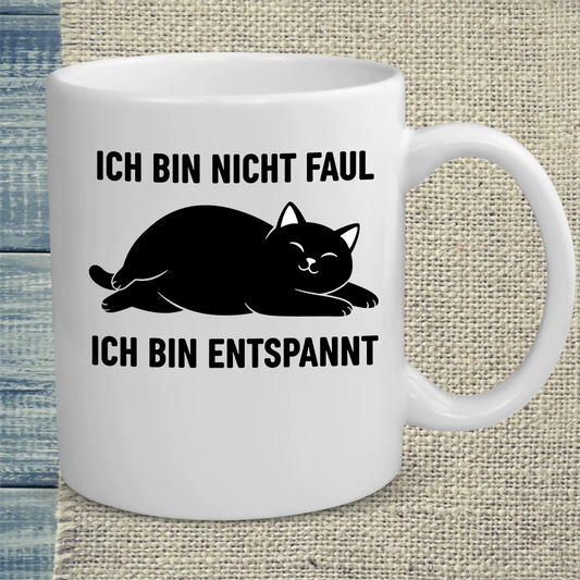 Tasse 325ml - Ich bin nicht faul - Katze