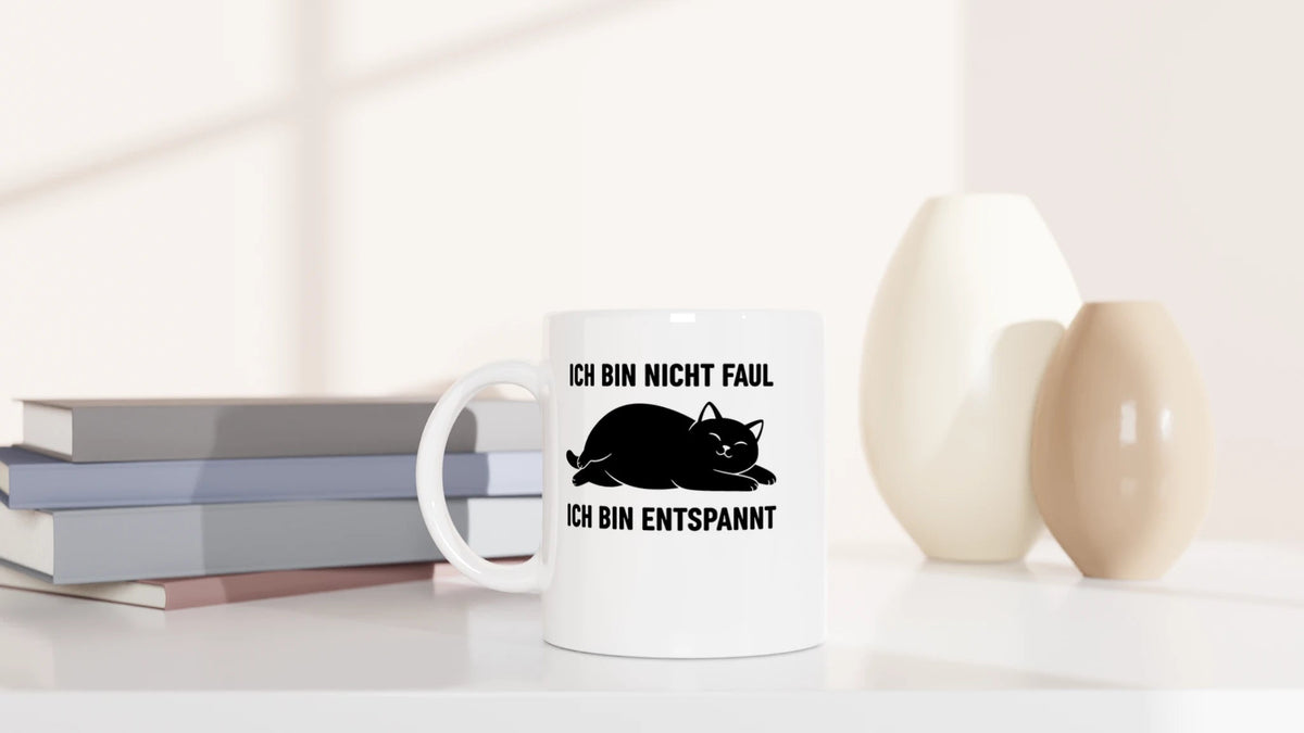 Tasse 325ml - Ich bin nicht faul - Katze