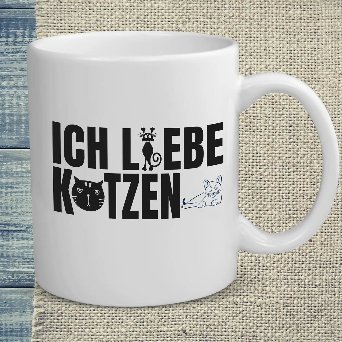 Tasse 325ml - Ich liebe Katzen - Katze