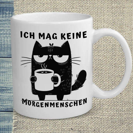 Tasse 325ml - Ich mag keine Morgenmenschen - Katze & Kaffee