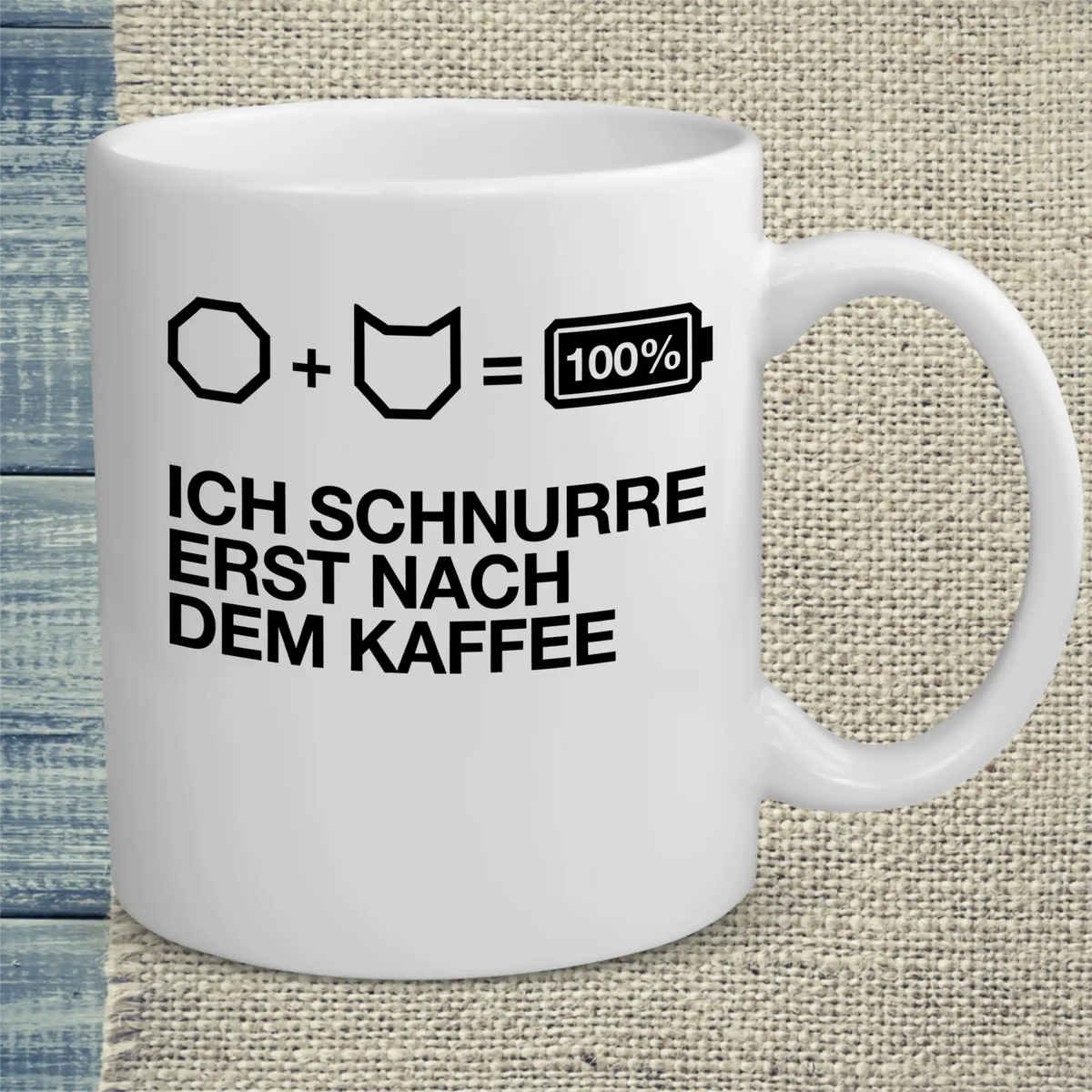 Tasse 325ml - Ich schnurre erst nach dem Kaffee - Katze, Kaffee, KaffeeMiau