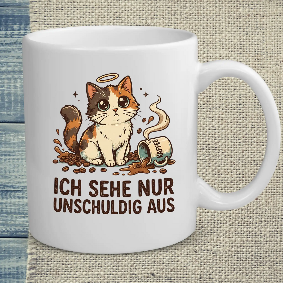 Tasse 325ml - Ich sehe nur unschuldig aus - Katze & Kaffee