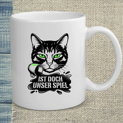 Tasse 325ml - Ist doch unser spiel - Katze & Kaffee, Black Edition