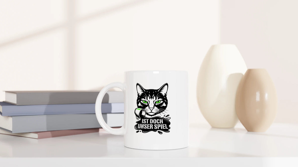 Tasse 325ml - Ist doch unser spiel - Katze & Kaffee, Black Edition