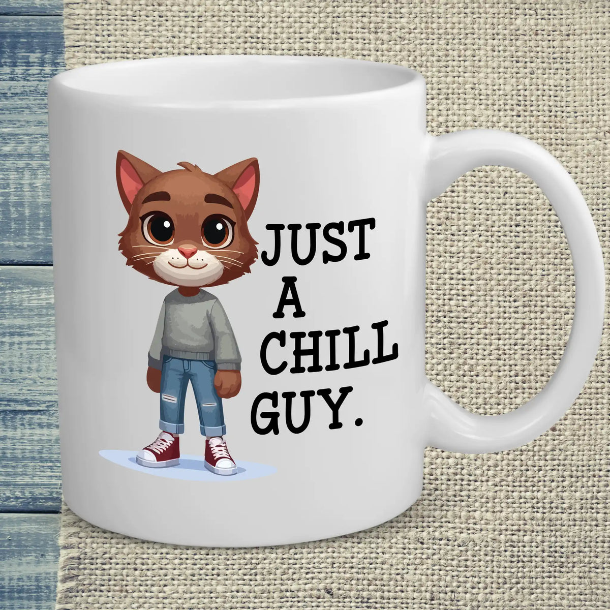 Tasse 325ml - Just a chill guy - Katze, Cat Guy