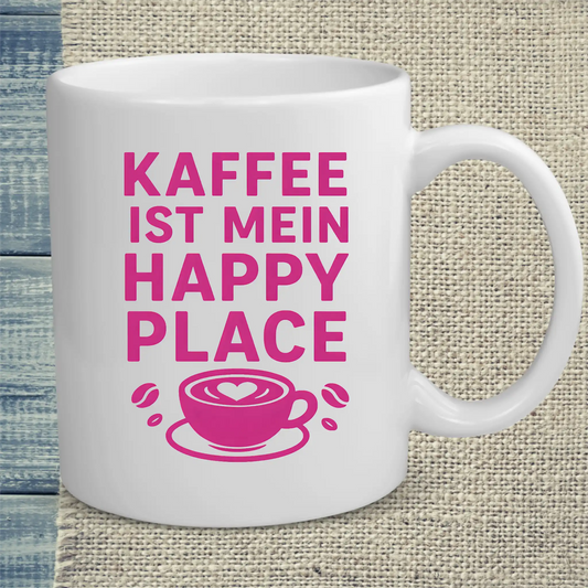 Tasse 325ml - Kaffee ist mein Happy Place - Kaffee