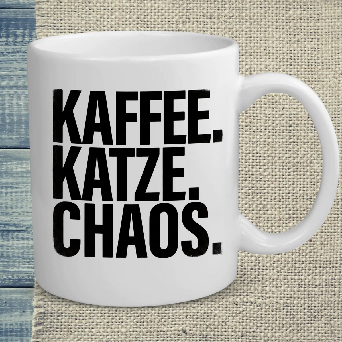 Tasse 325ml - Kaffee. Katze. Chaos. - Katze & Kaffee, Black Edition