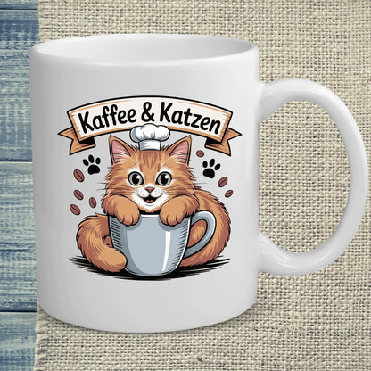 Tasse 325ml - Kaffee und Katzen - Katze & Kaffee