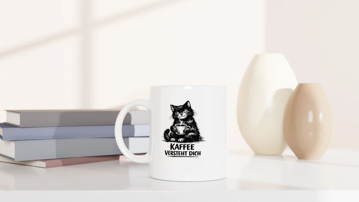 Tasse 325ml - Kaffee versteht Dich - Katze & Kaffee