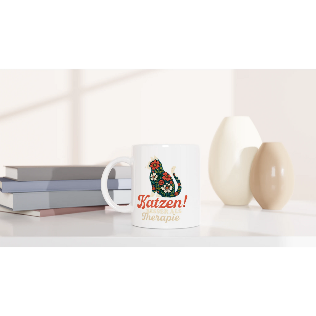 Tasse 325ml - Katzen! Besser als Therapie - Katze
