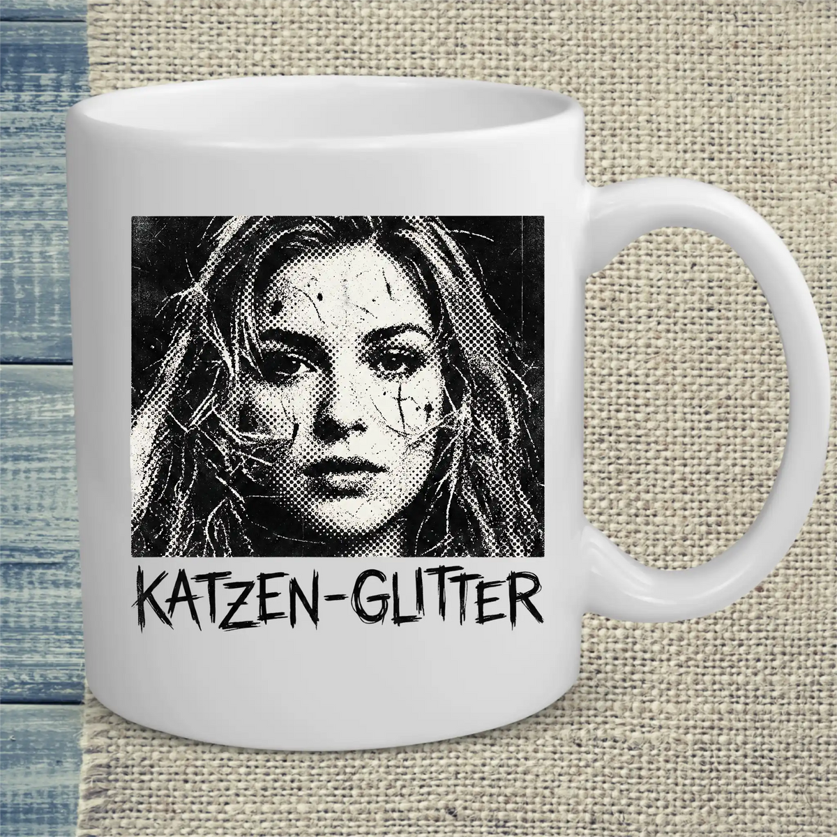 Tasse 325ml - Katzen-Glitter - Katze