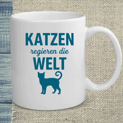 Tasse 325ml - Katzen regieren die Welt - Katze