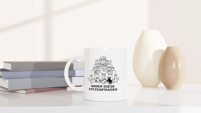 Tasse 325ml - Katzenfragen - Katze, Cat Guy