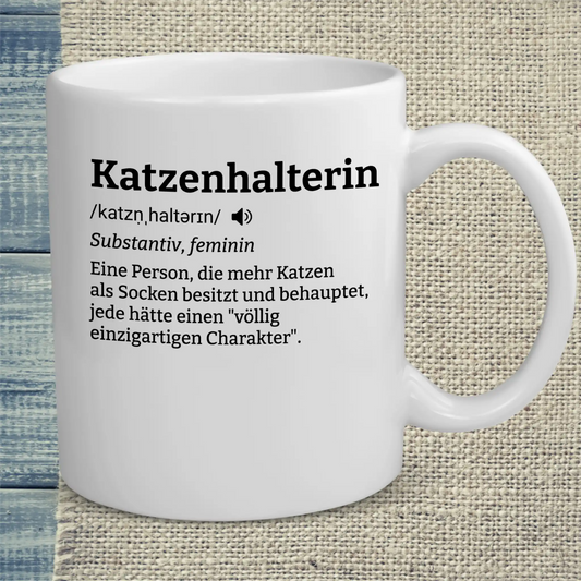 Tasse 325ml - Katzenhalterin - Katze, Cat Lady
