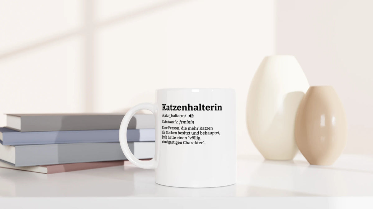 Tasse 325ml - Katzenhalterin - Katze, Cat Lady