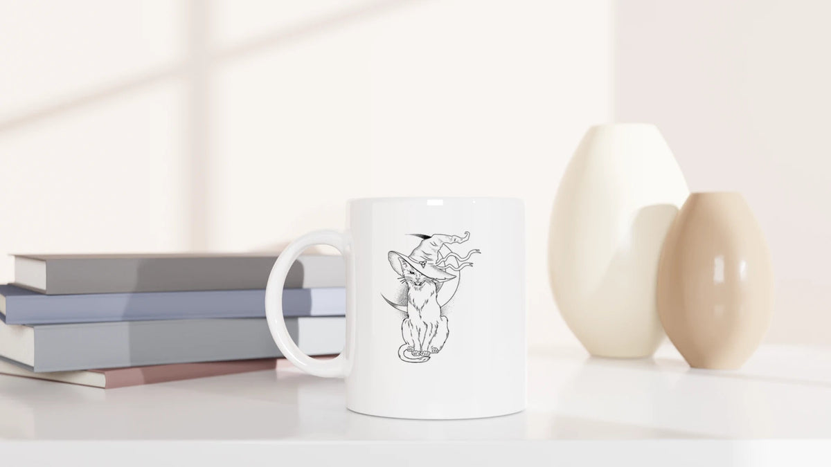Tasse 325ml - Katzenhexe - Katze, Halloween