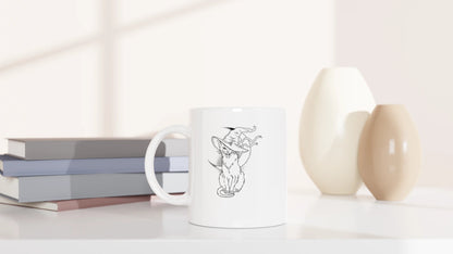Tasse 325ml - Katzenhexe - Katze, Halloween