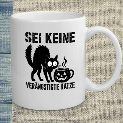 Tasse 325ml - Keine verängstigte Katze - Katze & Kaffee, Halloween