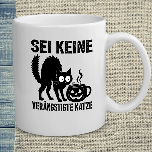 Tasse 325ml - Keine verängstigte Katze - Katze & Kaffee, Halloween