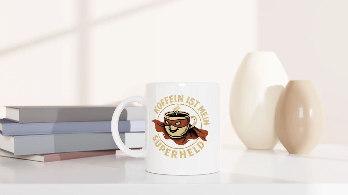 Tasse 325ml - Koffein ist mein Superheld - Kaffee