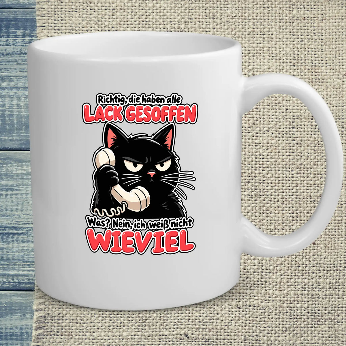 Tasse 325ml - Lack gesoffen - Katze