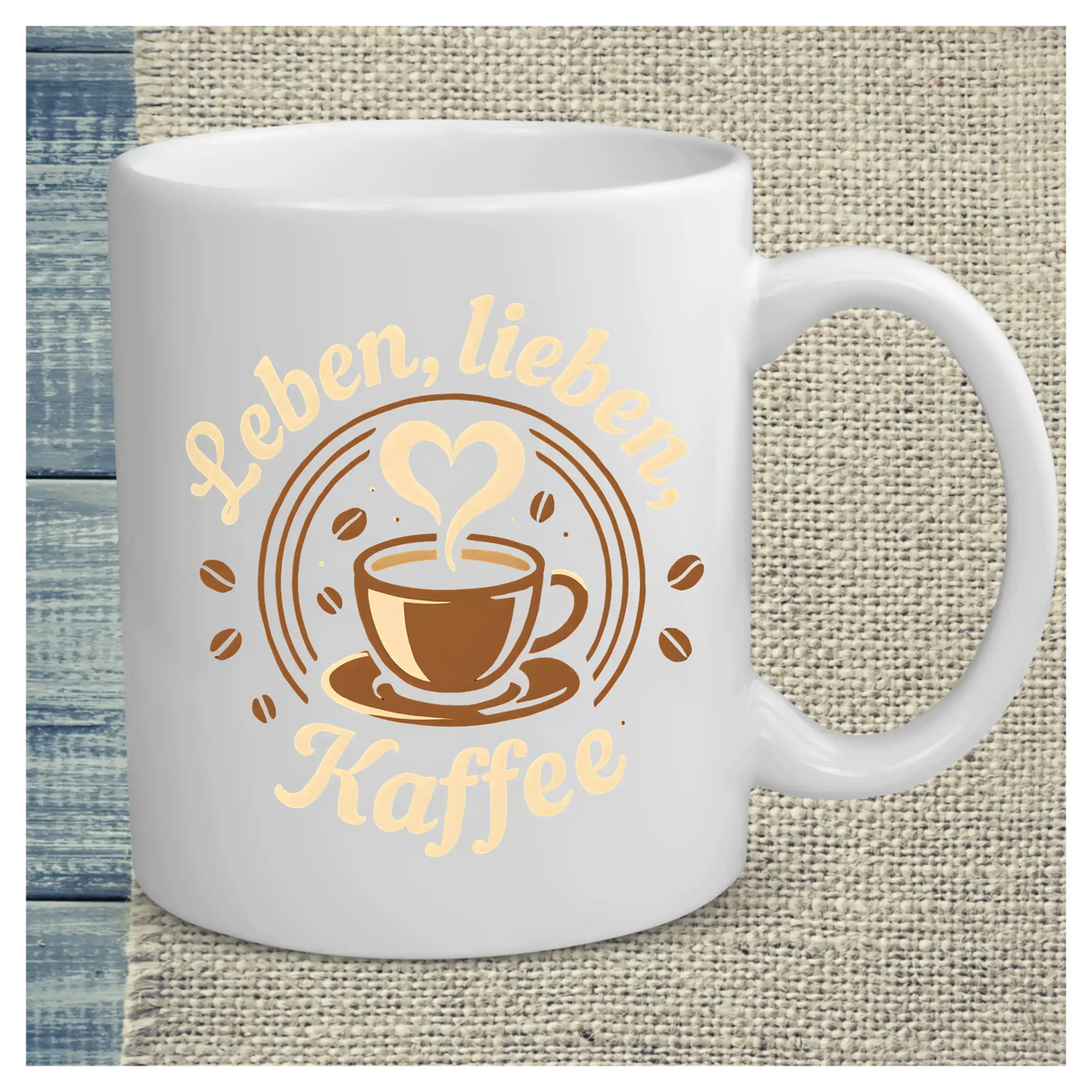 Tasse 325ml - Leben, lieben, Kaffee - Kaffee