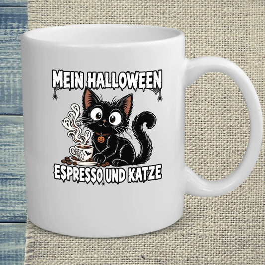Tasse 325ml - Mein Halloween - Katze & Kaffee, Halloween
