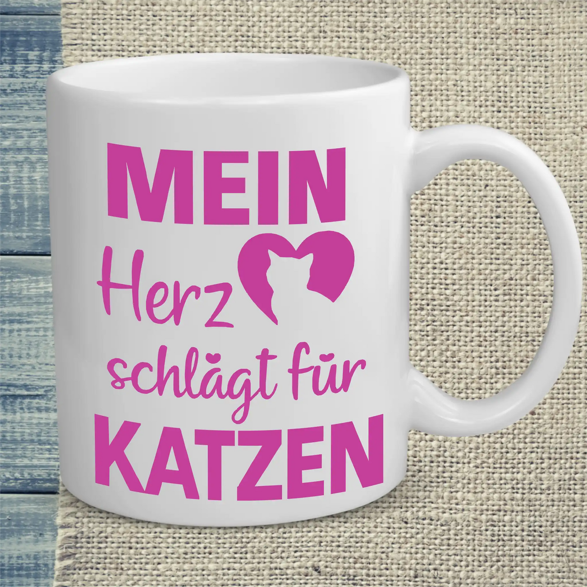 Tasse 325ml - Mein Herz schlägt für Katzen - Katze