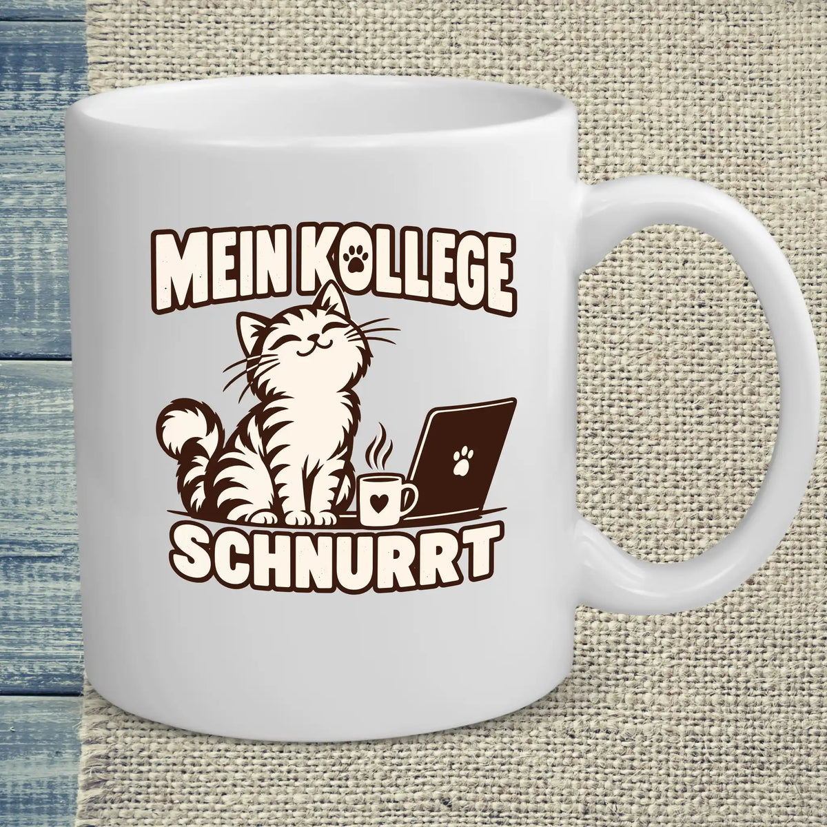 Tasse 325ml - Mein Kollege schnurrt - Katze