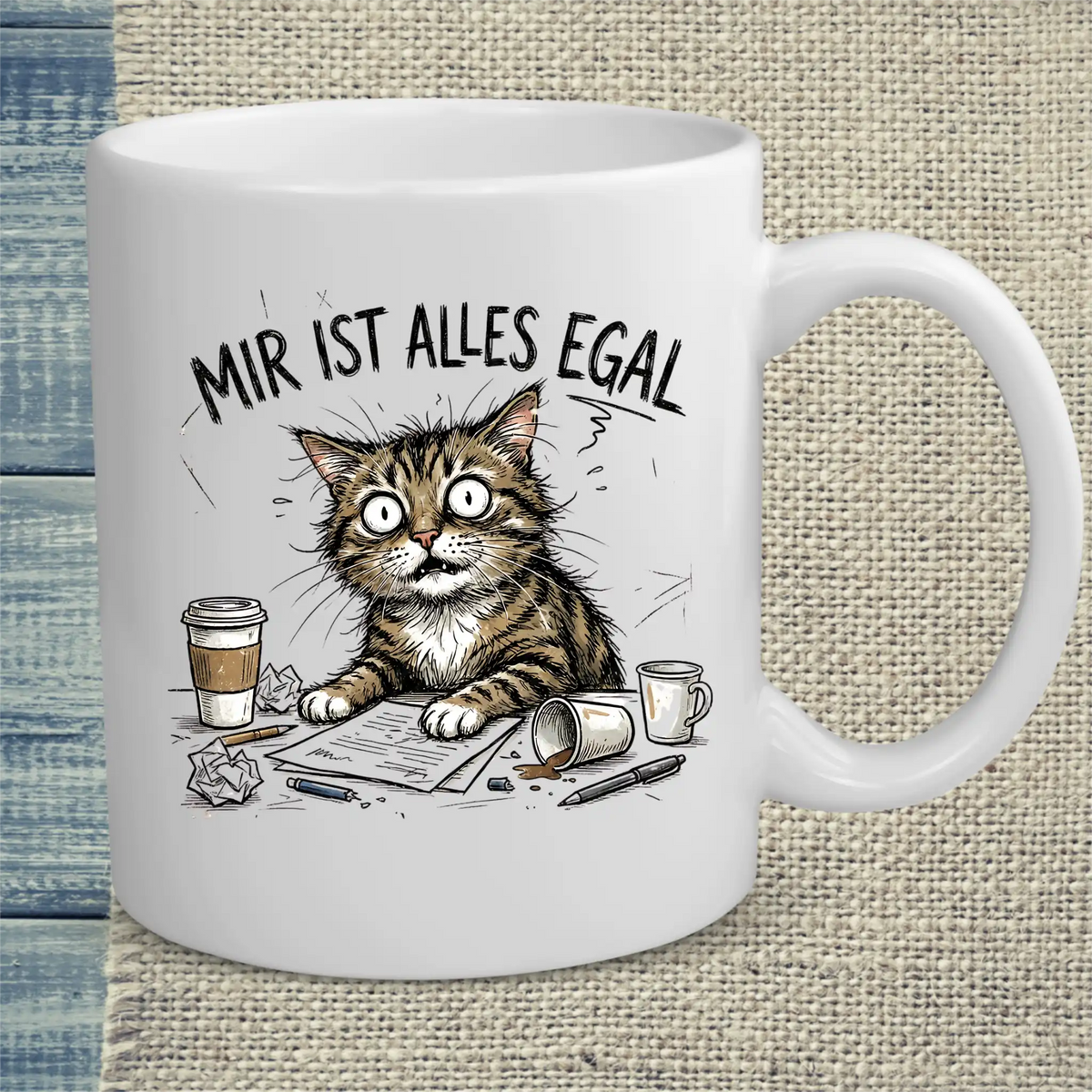 Tasse 325ml - Mir ist alles egal - Katze
